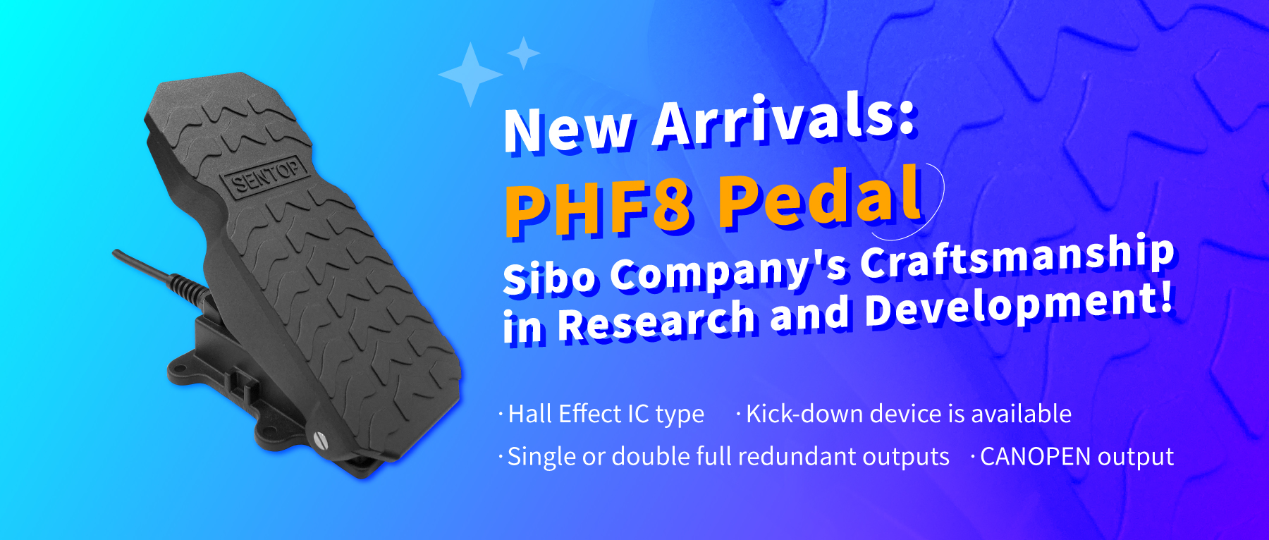 Industry veteran driver’s craftsmanship in research and development, the all-new PHF8 pedal helps you open on a new chapter in throttle control.